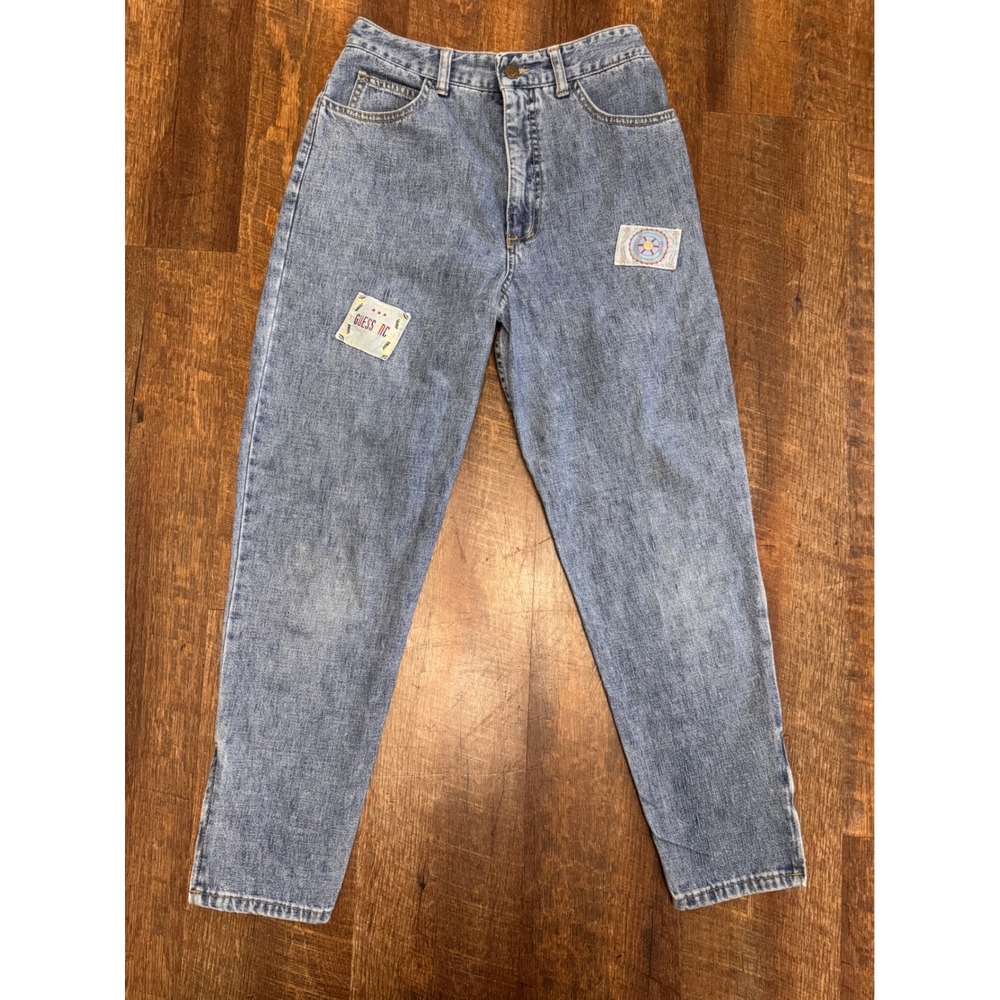 Vintage Guess Georges Marciano Jeans 30 High Rise Patchwork Ankle Zip USA